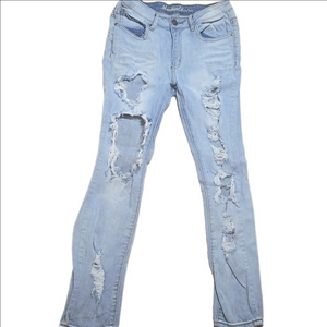 ♡Machine distressed skinny jeans sz. 9